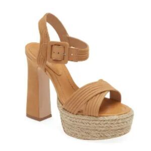 Schutz Blisse Platform Sandal Blisse Platform Jute-Wrapped Heel Sandal Tan Sz 10